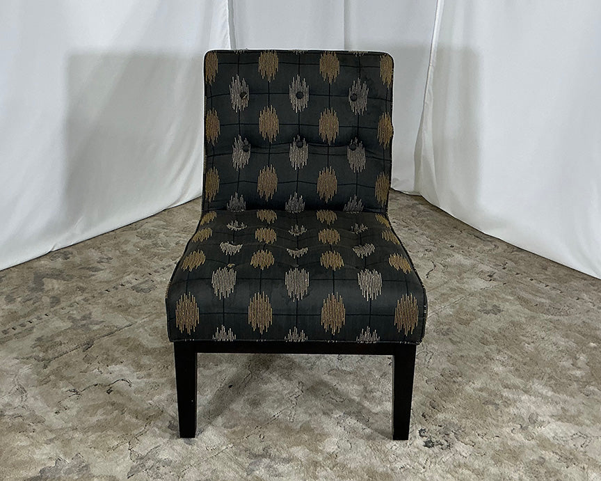 Black and Brown Geometric Slipper Chair