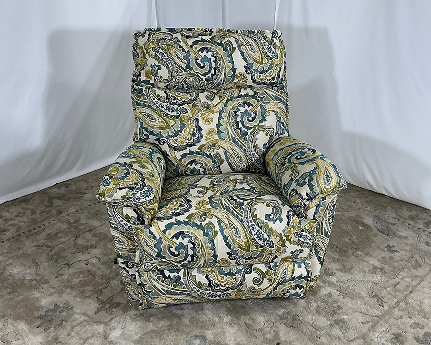 Green and Blue Paisley Recliner