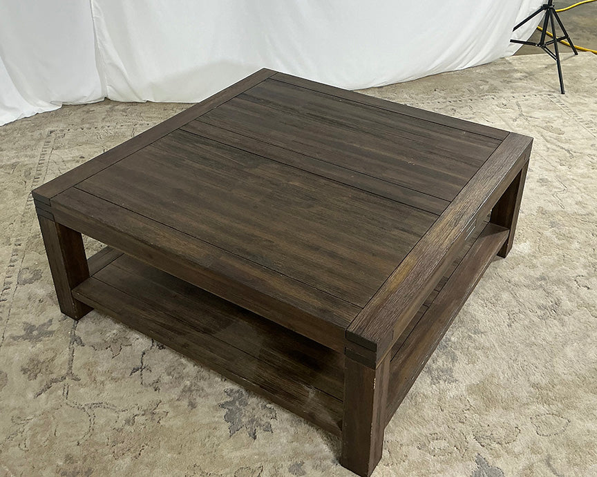 Dark Wood Square Coffee Table