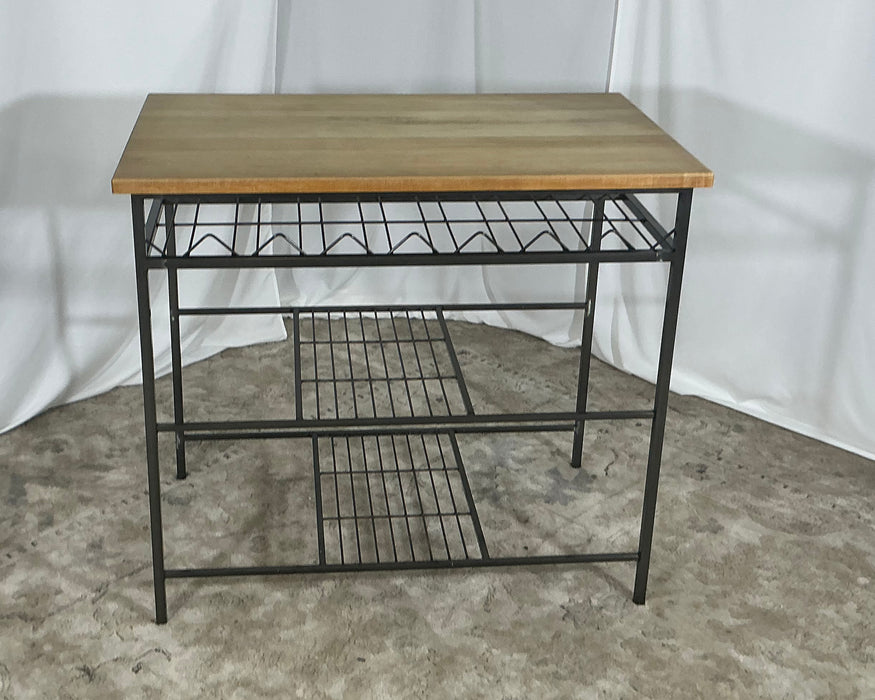 Metal and Wood Table and Wine Rack GENTLY USED