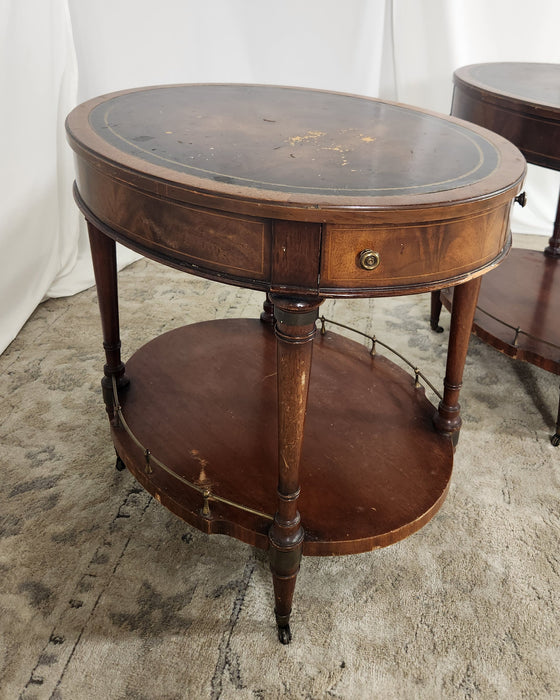 Antique Weiman Furniture Oval Mahogany Side Table Set USED