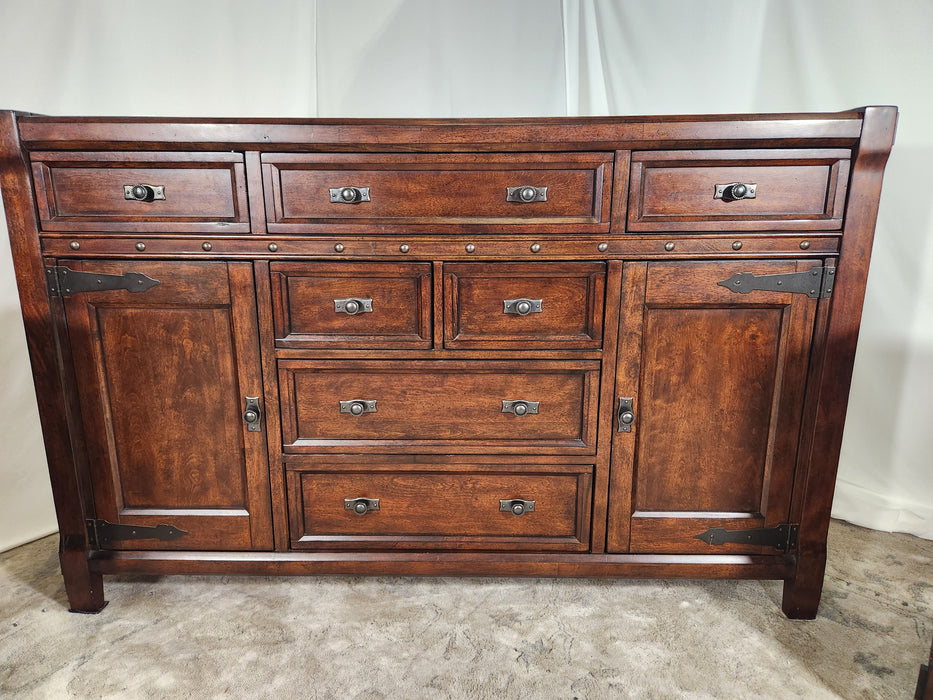 High end dresser/credenza and night stands/side tables set GENTLY USED