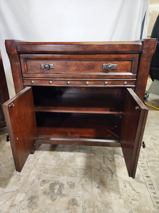 High end dresser/credenza and night stands/side tables set GENTLY USED