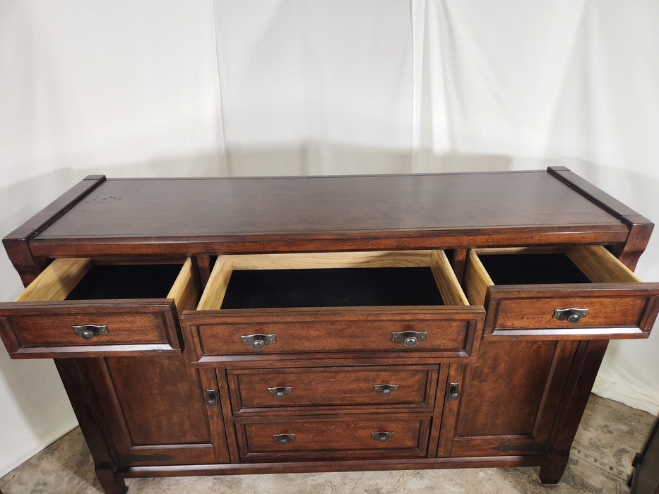 High end dresser/credenza and night stands/side tables set GENTLY USED