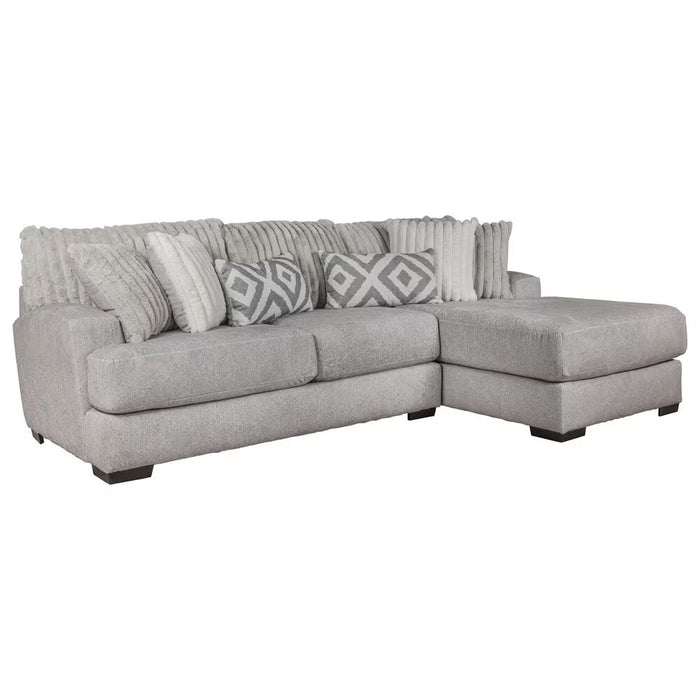 Albany Furniture Mondo 2-Piece Stationary Sectional in Silver