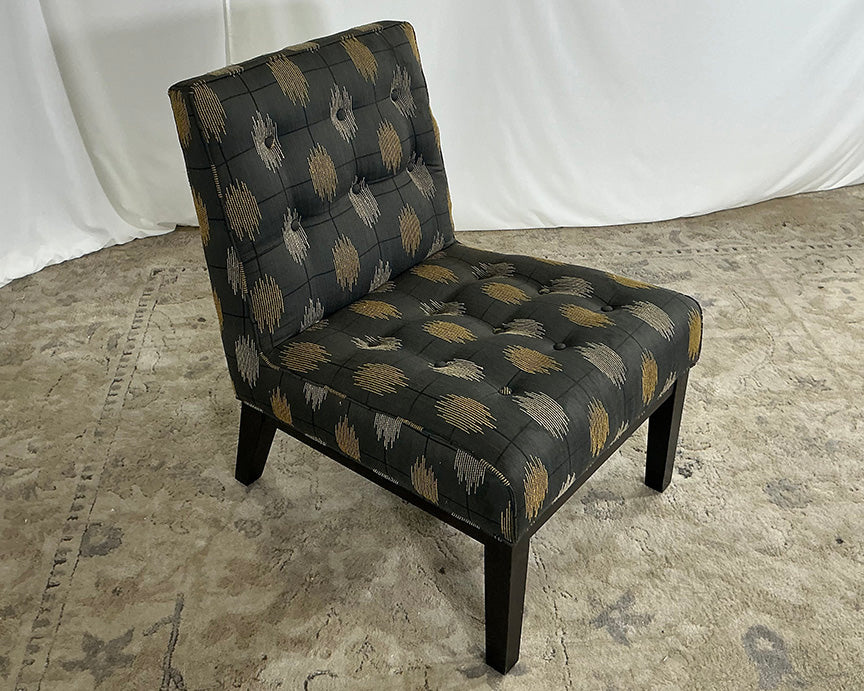 Black and Brown Geometric Slipper Chair