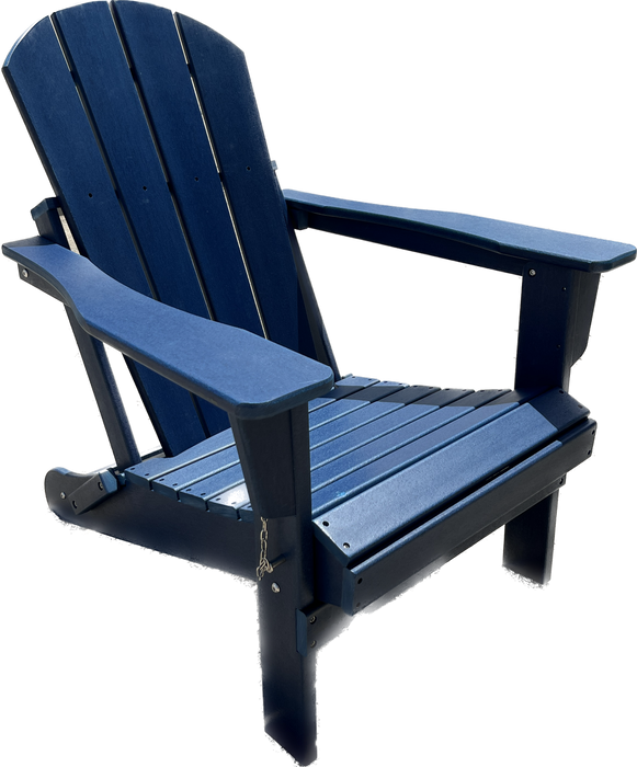 BACSWIHOM Folding Adirondack Chair Outdoor, Poly Lumber Weather Resistant Patio Chairs for Garden, Deck, Backyard, Lawn Furniture, Easy Maintenance & Classic Adirondack Chairs Design, Navy Blue
