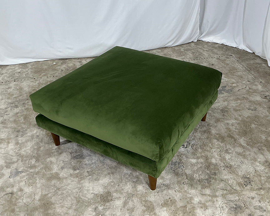 Deep Green Velvet Ottoman Coffee Table