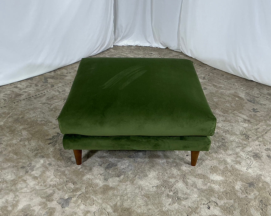 Deep Green Velvet Ottoman Coffee Table