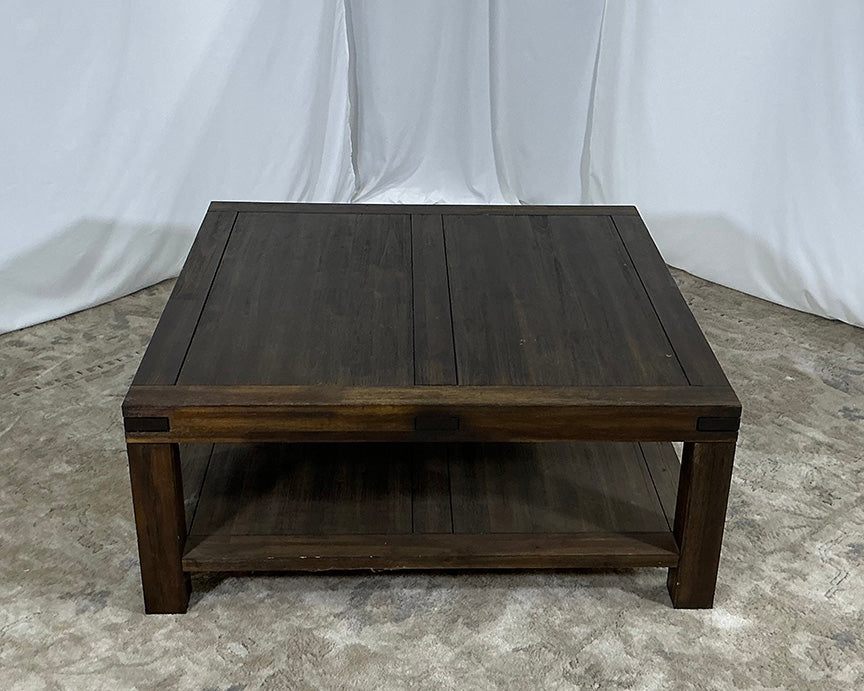 Dark Wood Square Coffee Table