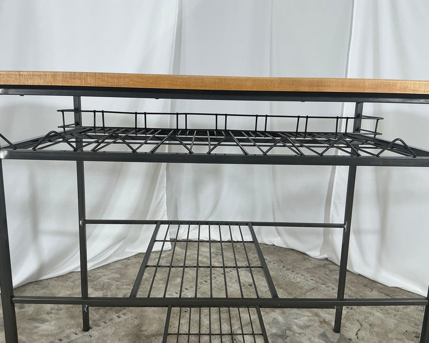 Metal and Wood Table and Wine Rack GENTLY USED
